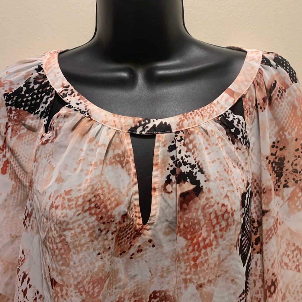 Jennifer Lopez Sheer LS Blouse Sz MD